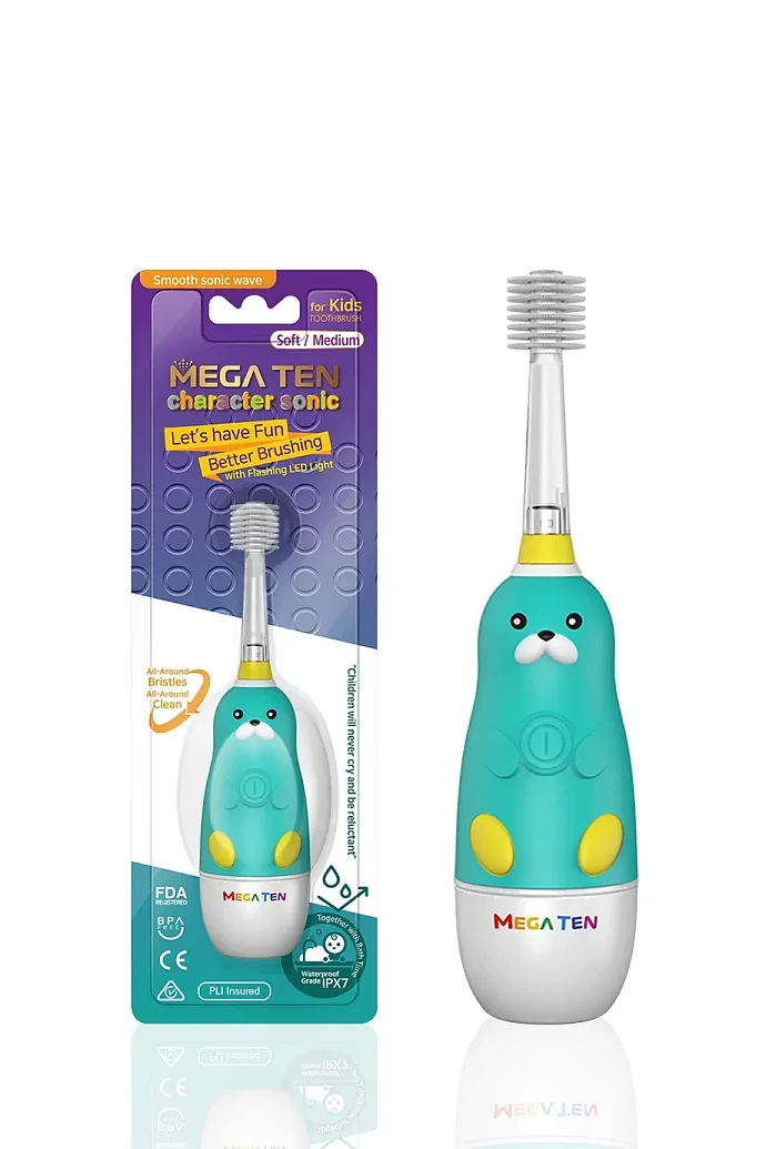 Детская электрическая зубная щетка MEGA TEN KIDS SONIC Моржик в интернет-магазине Authentica.love